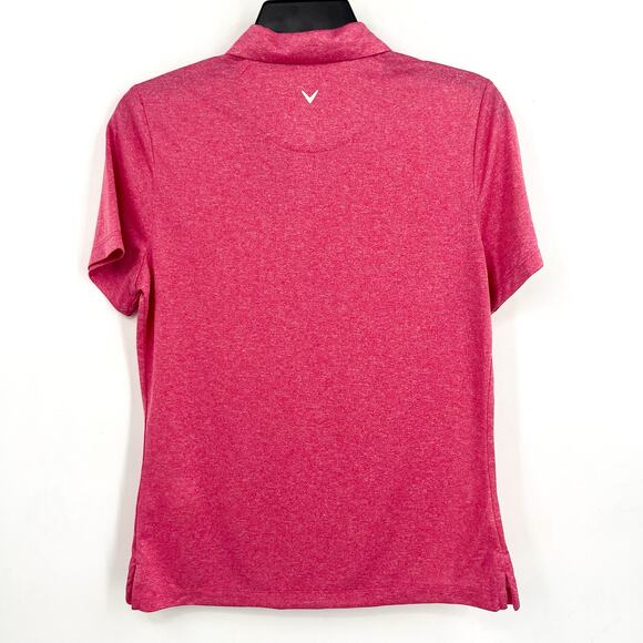 Callaway Womens Golf Polo Shirt Large Pink Peacock Quarter Zip Short Sleeve NWT - Picture 6 of 9
